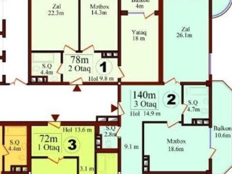 3 rooms · 78 m² · floor 8/16, İnşaatçılar