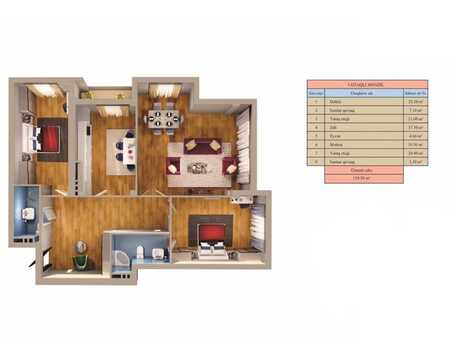 3 otaqlı mənzil, 140 m², Zümrüd Residence: 462 000 ₼ 2