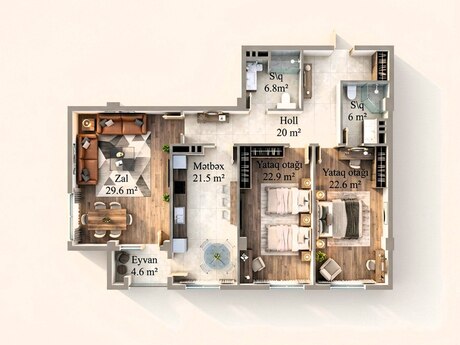 3-комнатная квартира, 142 м², East Park: 415 000 ₼ 2