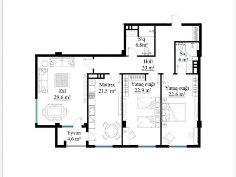 3-комнатная квартира, 142 м², East Park: 415 000 ₼ 3