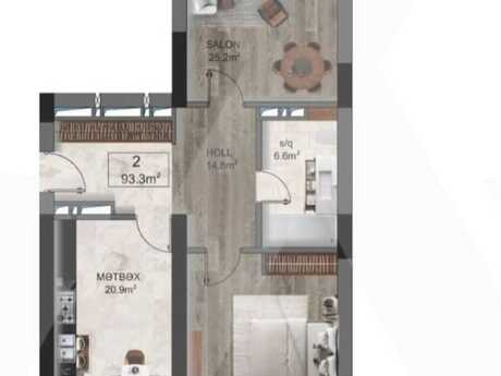 2-комнатная квартира, 101 м², Şah İsmayıl Xətai: 329 000 ₼ 2