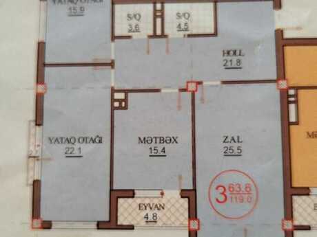 3 otaqlı mənzil, 119 m², Memar Əcəmi: 287 500 ₼ 2