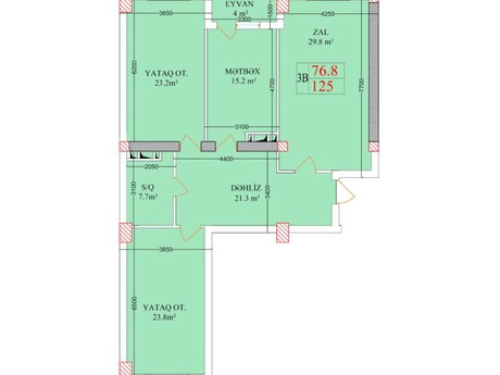 3-room apartment, 125 m², Binəqədi Park Residence: 199 000 ₼ 4