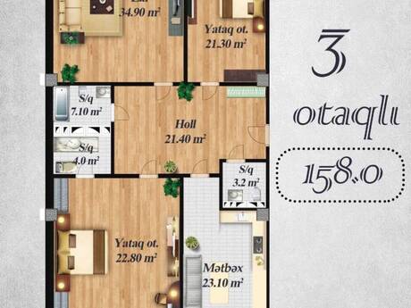 3 otaqlı mənzil, 158 m², Nərimanov: 453 000 ₼ 2