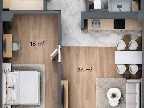 2 otaqlı mənzil, 52 m², Light House: 205 000 ₼ 3