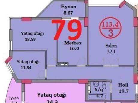 3 otaqlı mənzil, 113 m², Gənclik: 363 000 ₼ 3