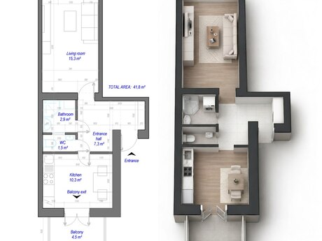 1-комнатная квартира, 36,5 м², Şah İsmayıl Xətai: 182 000 ₼ 4