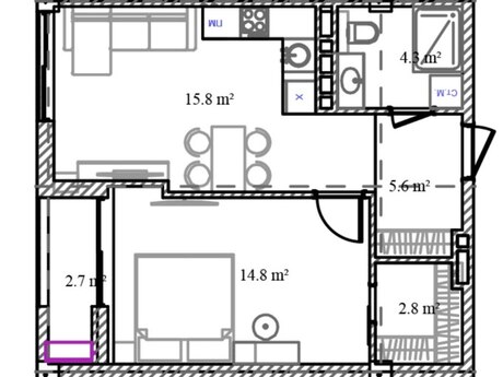 1 otaqlı mənzil, 53 m², Sea Breeze: 171 000 ₼ 4