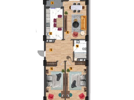 3-room apartment, 111 m², Binəqədi Park Residence: 183 232 ₼ 5