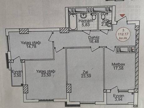 3-комнатная квартира, 112 м², Azadlıq Prospekti: 280 000 ₼ 4