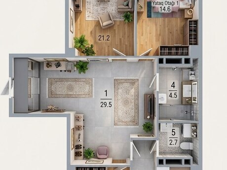 3 otaqlı mənzil, 127 m², Neftçilər: 300 000 ₼ 3