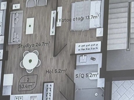 2 otaqlı mənzil, 54 m², Zığ: 125 000 ₼ 5