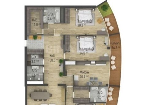 4 otaqlı mənzil, 240 m², Dream Tower: 648 000 ₼ 2
