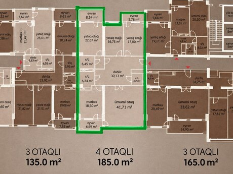 4-room apartment, 185 m², Baku Pearl Residence: 315 000 ₼ 4