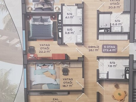 4 otaqlı mənzil, 268 m², Bakı Bağları: 1 210 000 ₼ 5