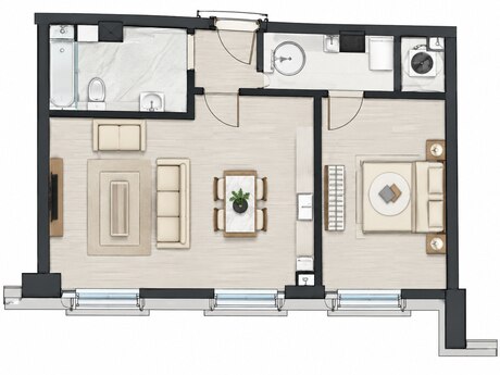 2-комнатная квартира, 60 м², Ağ şəhər: 335 000 ₼ 2