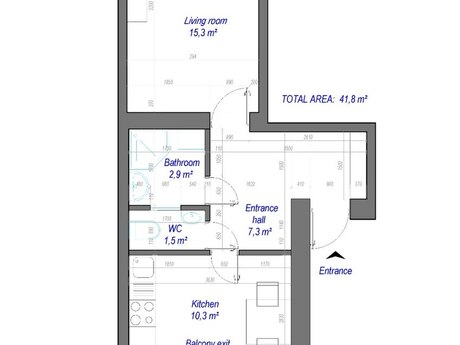 1-комнатная квартира, 37 м², Şah İsmayıl Xətai: 182 000 ₼ 2