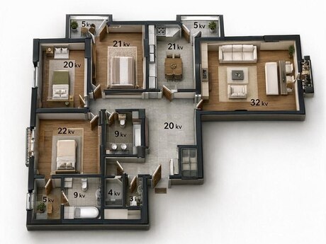 4-комнатная квартира, 195 м², Nizami: 650 000 ₼ 2