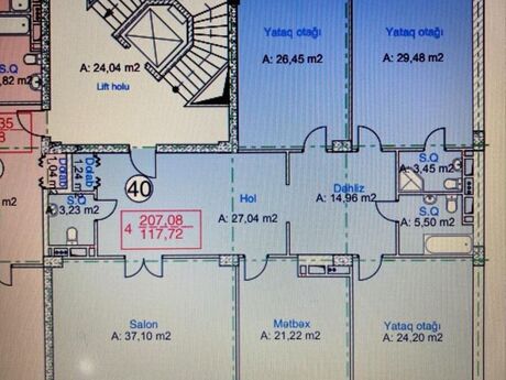 4 otaqlı mənzil, 208 m², Nizami: 832 000 ₼ 3