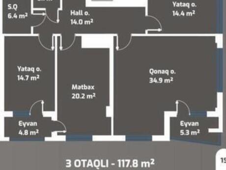 3-room apartment, 118 m², Marbel Residence: 304 000 ₼ 4