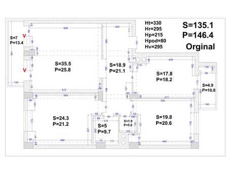 3-комнатная квартира, 135 м², Ağ şəhər: 597 000 ₼ 2