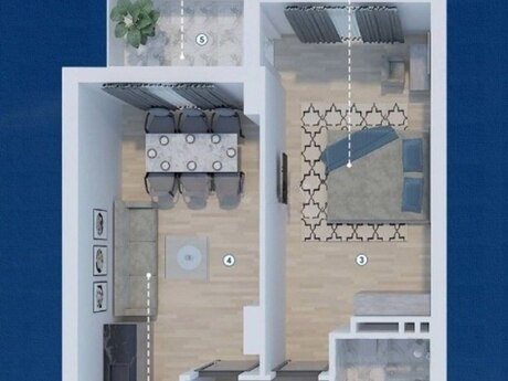 2 otaqlı mənzil, 63,3 m², Lake City: 195 000 ₼ 2