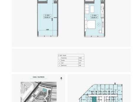 Sea Breezedə 1 otaqlı yeni tikili mənzil satılır, 36 m², 118 000 AZN, şəkil 5 / 5