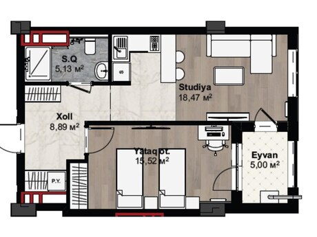 2-room apartment, 55 m², Nizami City: 230 000 ₼ 2