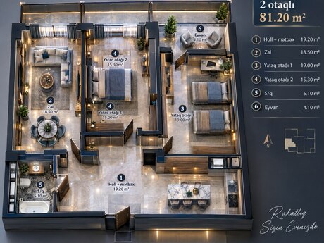 2-комнатная квартира, 81,2 м², Metro Park Bakıxanov: 195 000 ₼ 4