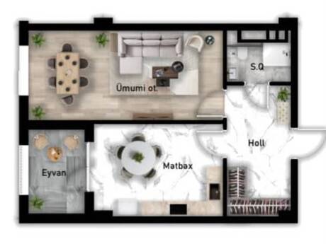 1 otaqlı mənzil, 55,1 m², Nizami City: 230 000 ₼ 4