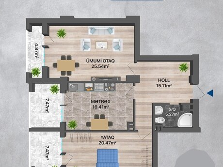 2 otaqlı mənzil, 103 m², Nəriman Nərimanov: 266 760 ₼ 2