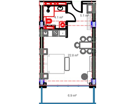 1 otaqlı mənzil, 45,1 m², Miami Residence: 162 000 ₼ 3