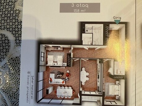 3-room apartment, 158 m², Şah İsmayıl Xətai: 505 600 ₼ 2