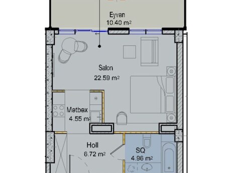 1-room apartment, 58,1 m², Miami Residence: 229 000 ₼ 3