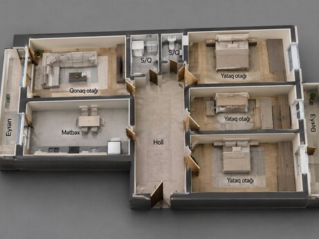 4 otaqlı mənzil, 158 m², Şah İsmayıl Xətai: 400 000 ₼ 3