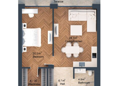 2-room apartment, 90,2 m², Park Residences 2: 245 000 ₼ 2