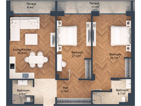 3-комнатная квартира, 135 м², Park Residences 2: 367 000 ₼ 2