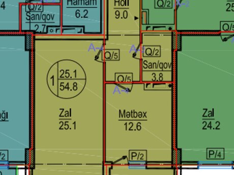 2-комнатная квартира, 55 м², Nəriman Nərimanov: 155 000 ₼ 3