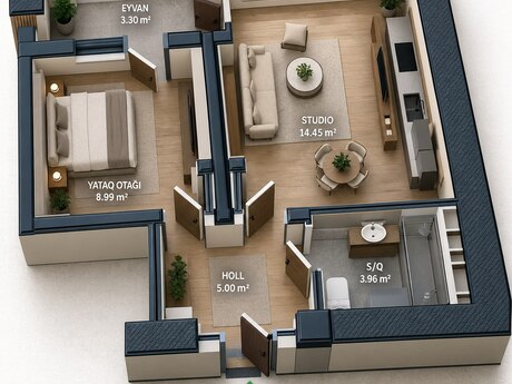 2-комнатная квартира, 36 м², Nizami: 142 500 ₼ 2