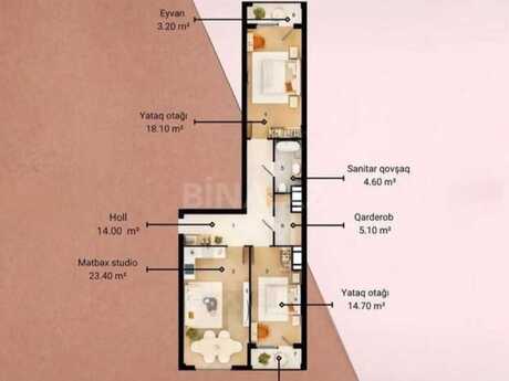 3-room apartment, 88 m², Saray: 92 000 ₼ 2