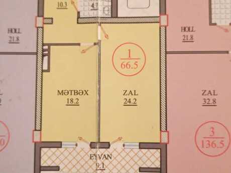 Qaraçuxurda 1 otaqlı yeni tikili mənzil satılır, 66,5 m², 119 700 AZN, şəkil 2 / 5