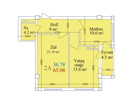 Продаётся 2-комнатная квартира в новостройке, ЖК Binəqədi Park Residence, 65 м², 104 000 AZN, фото 5 / 7