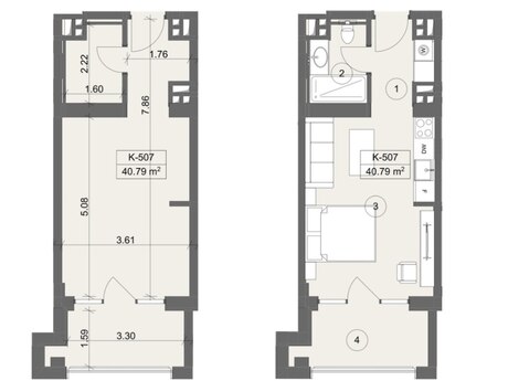 Sea Breezedə 1 otaqlı yeni tikili mənzil satılır, 41 m², 127 000 AZN, şəkil 2 / 7