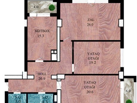 28 Mayda 3 otaqlı yeni tikili mənzil satılır, 122 m², 425 000 AZN, şəkil 3 / 5