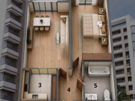 Продаётся 2-комнатная квартира в новостройке, ЖК Marbel Residence, 55 м², 170 000 AZN, фото 2 / 7