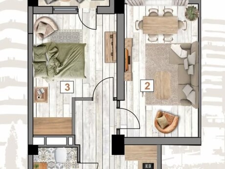 2-room new-build apartment for sale in Bakıxanov, 55,6 m², 134 000 AZN, photo 5 / 5