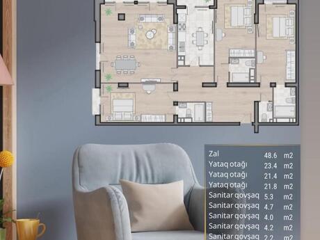 4-room new-build apartment for sale in Malibo Residence, 191 m², 724 000 AZN, photo 3 / 4