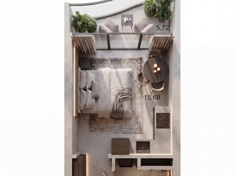 Nardaranda 1 otaqlı yeni tikili mənzil satılır, 33 m², 187 000 AZN, şəkil 5 / 7