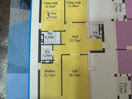 Продаётся 3-комнатная квартира в новостройке, Nəriman Nərimanov, 156 м², 430 000 AZN, фото 4 / 6