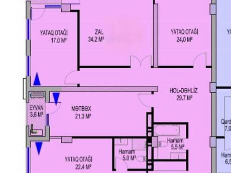 Zirvə Residence kompleksində 3 otaqlı yeni tikili mənzil satılır, 181 m², 600 000 AZN, şəkil 5 / 5